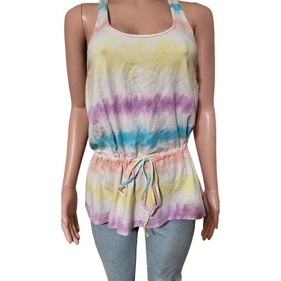 Race tracker peplum multiple color tie front top M - Picture 1 of 4